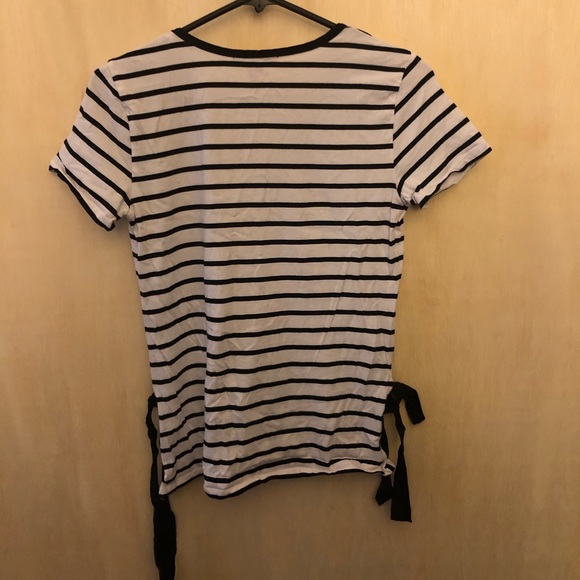 Joe Fresh Womens Black/White Striped Shirt size S - Picture 3 of 4